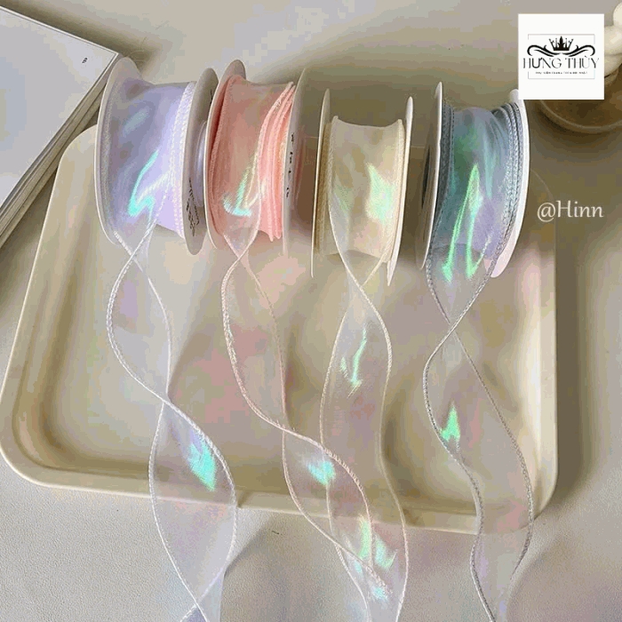 Ruybang Voan Óng Ánh Không Lõi (4cm-10m) - Phụ Kiện Trang Trí Bánh Kem Phụ Kiện Bánh Sinh Nhật