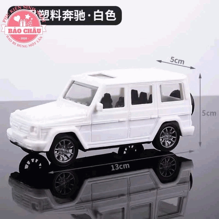 Combo 3 Xe Mercedes trắng mini trang trí bánh sinh nhật, phụ kiện trang trí bánh kem