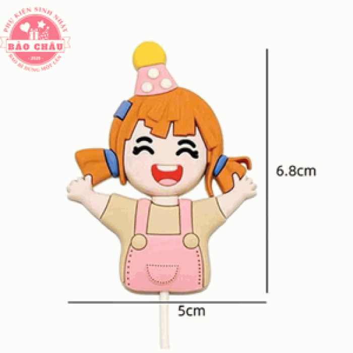 Silicon Em Bé Gái Vui Vẻ Đội Nón Sinh Nhật