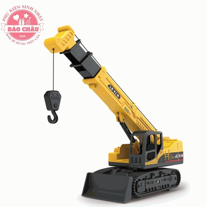 Xe cẩu to, trang trí bánh kem, bánh sinh nhật