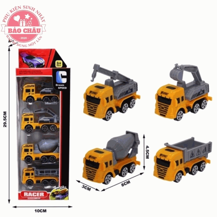 Xe công trường, trang trí bánh kem, bánh sinh nhật