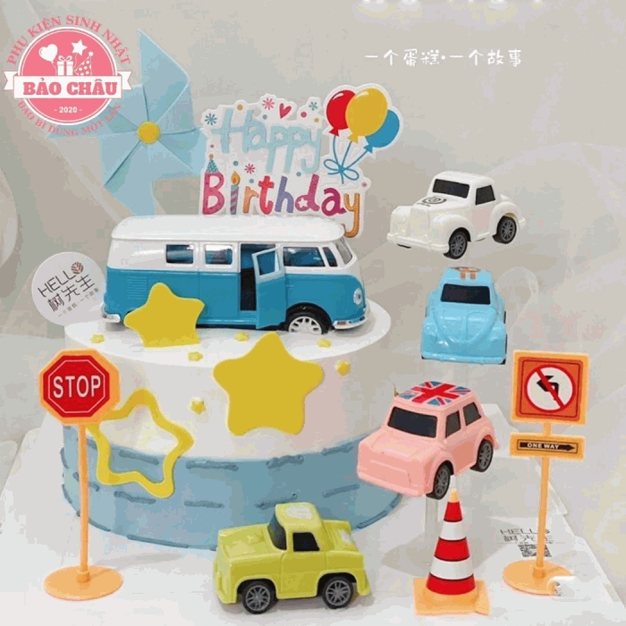 Xe Cổ 4 Cái - Trang trí bánh sinh nhật bánh kem