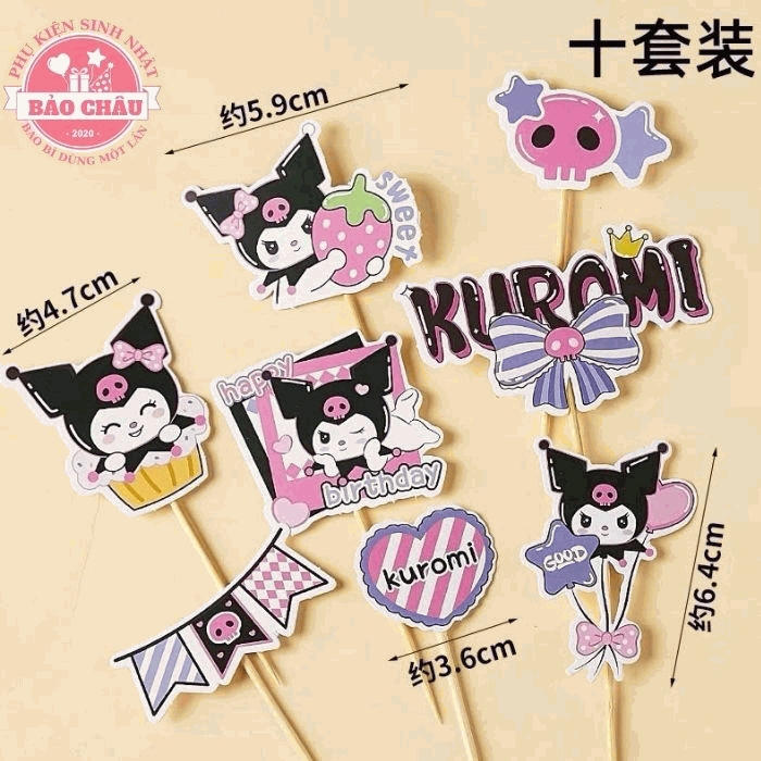 Cắm Giấy Kurumi - Phụ Kiện Trang Trí Bánh Kem