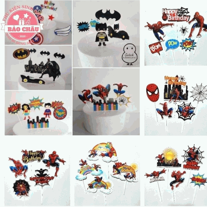 Cắm giấy siêu nhân đủ mẫu - Top Cắm Trang Trí Bánh Kem