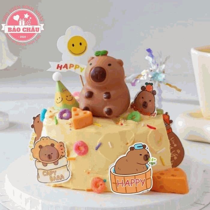 Các Mẫu Chuột Capybara trang trí bánh kem, chuột lang nước trang trí bánh sinh nhật