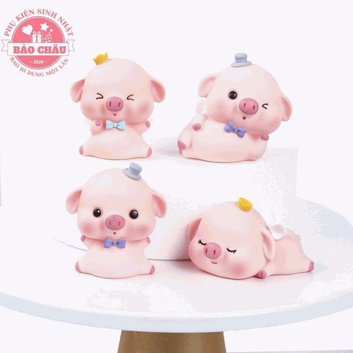 Đôi Heo - Phụ Kiện Trang Trí Bánh Kem Phụ Kiện Bánh Sinh Nhật