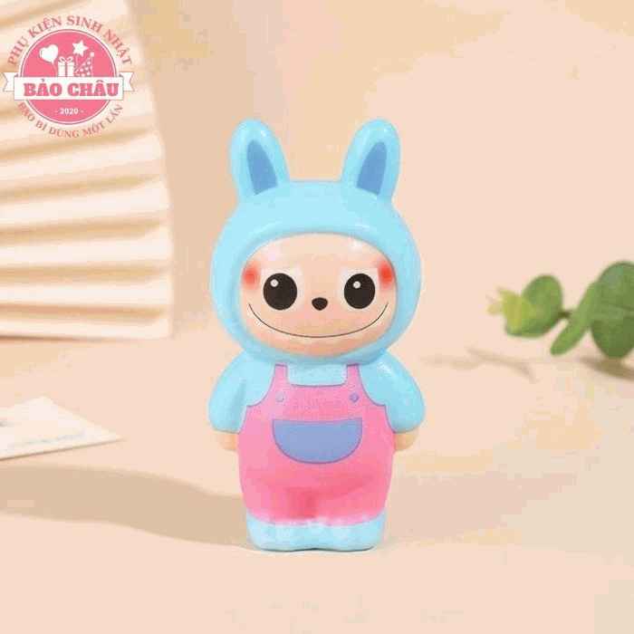 Bé LABUBU Xanh Biển trang trí bánh sinh nhật, bé Labubu nước trang trí bánh kem 5.0