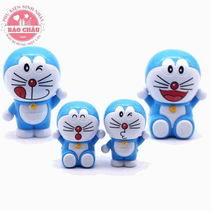 Bộ Doremon nhỏ (4con xanh) nhựa Phụ Kiện Trang trí bánh kem bánh sinh nhật