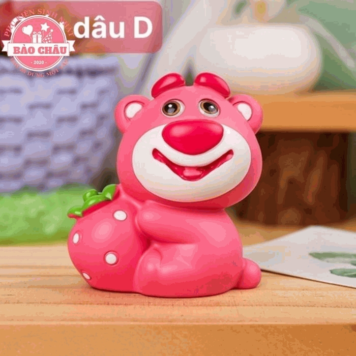 Gấu dâu Losto (ôm dâu) Mẫu trang trí bánh kem - Phụ kiện bánh kem