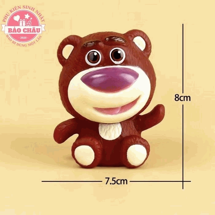 Gấu dâu Losto (ngồi to) Mẫu trang trí bánh kem - Phụ kiện bánh kem