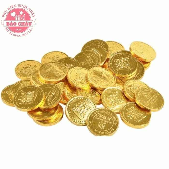 1KG Kẹo Đồng Tiền Vàng Tròn Trung trang trí bánh kem , bánh sinh nhật