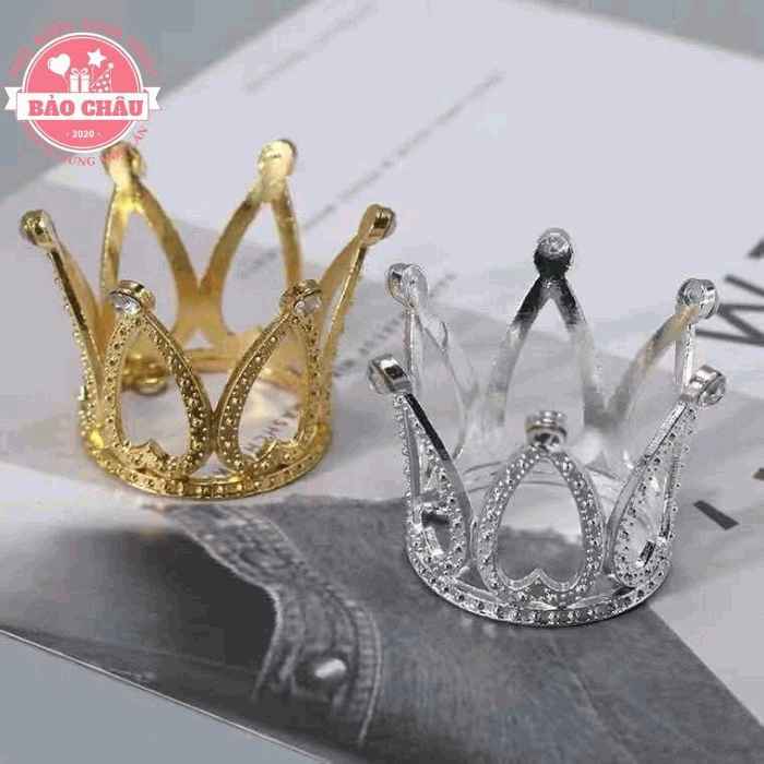 Vương Miện mini ít đá trang trí bánh kem, trang trí bánh sinh nhật