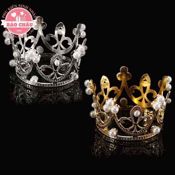 Vương Miện Vàng/Bạc trang trí bánh kem, trang trí bánh sinh nhật