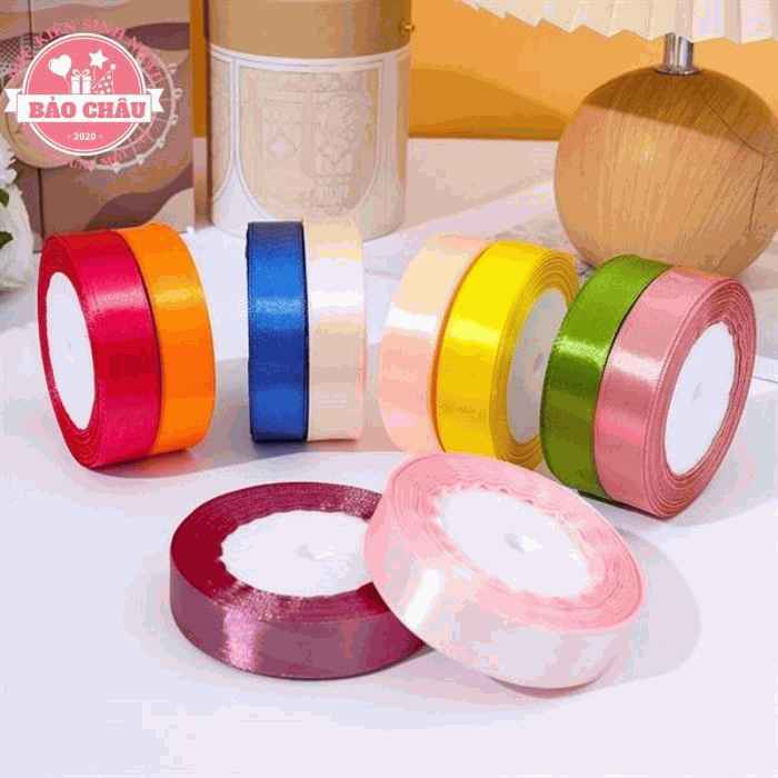 PHỤ KIỆN BẤNH_Ruy Băng Lụa Trơn 2cm TRANG TRÍ BÁNH