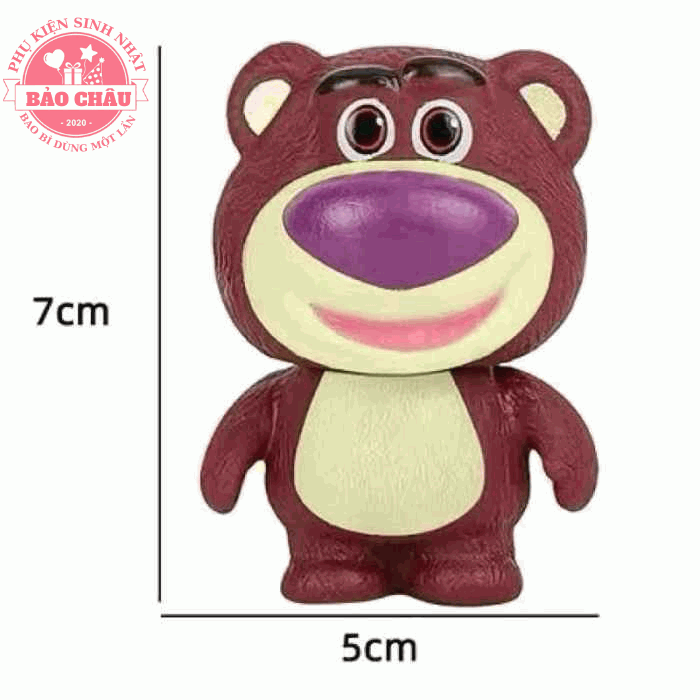 Gấu dâu Losto (đứng bé) Mẫu trang trí bánh kem - Phụ kiện bánh kem