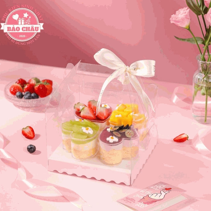 50 Ly Mousse Trái Tim Đựng Bánh Lạnh, Ly Mica Không Nắp 140ml