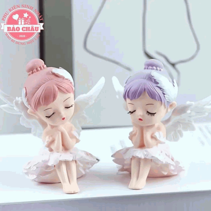 Em bé ba lê, em bé thiên thần dễ thương trang trí bánh kem, phụ kiện bánh sinh nhật