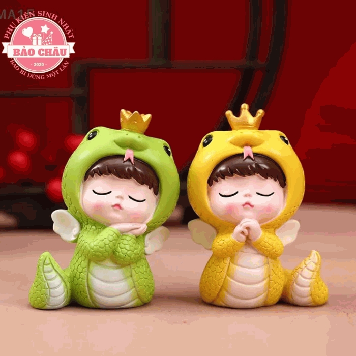 Em bé tuổi rắn bằng nhựa trang trí bánh kem - phụ kiện bánh sinh nhật