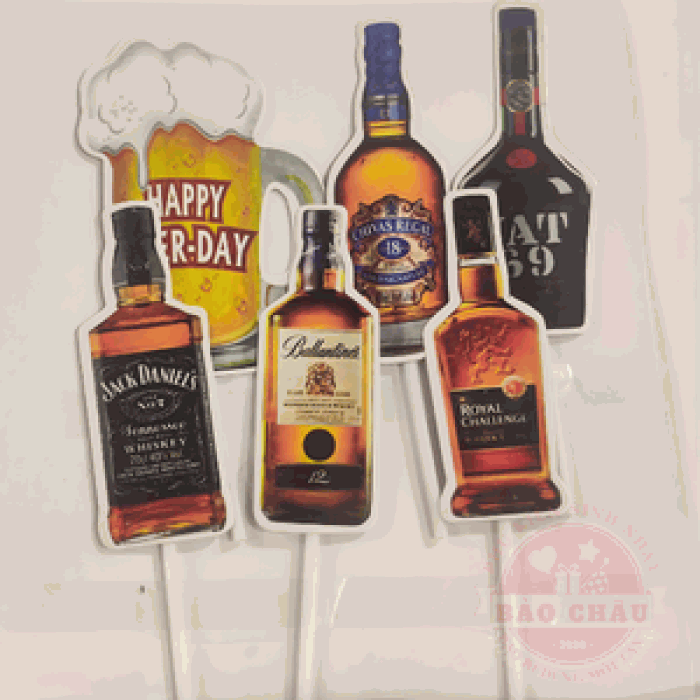 Cắm Giấy Rượu M2 - Trang trí bánh kem, bánh sinh nhật