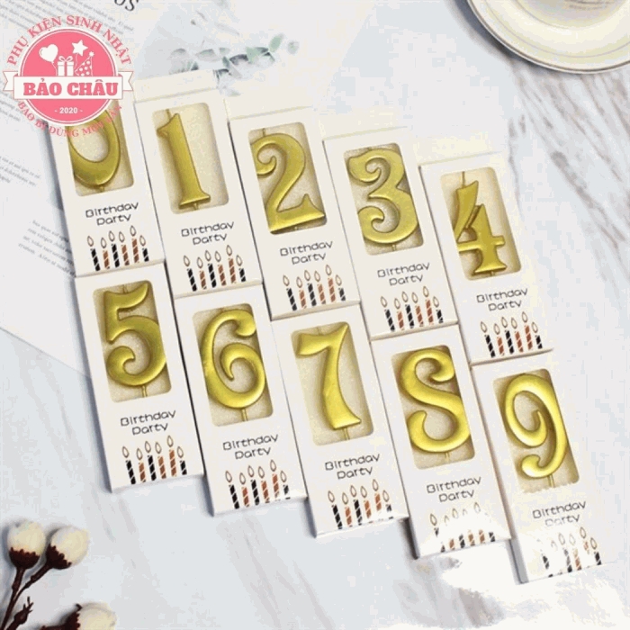 Nến Số Nhũ (Loại 1) - Phụ Kiện Trang Trí Bánh Kem Phụ Kiện Bánh Sinh Nhật Sinh Nhật