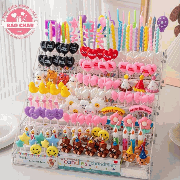 Tổng hợp các mẫu Nến sinh nhật hiện đại trang trí bánh, nến sinh nhật hot trend cao cấp
