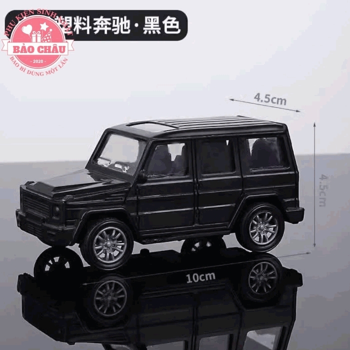 Combo 3 Xe Mercedes đen mini trang trí bánh sinh nhật, phụ kiện trang trí bánh kem