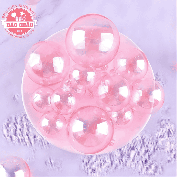 Decor Bánh Kem Hiện Đại Với Bóng Bi Nhựa – Phụ Kiện Sinh Nhật Đơn Giản, Hút Mắt