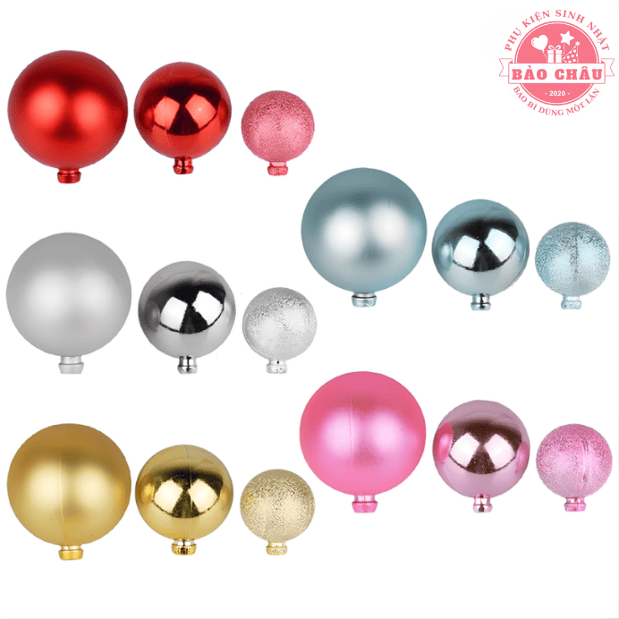 Decor Bánh Kem Hiện Đại Với Bóng Bi Nhựa – Phụ Kiện Sinh Nhật Đơn Giản, Hút Mắt