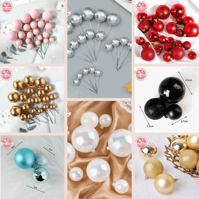 Decor Bánh Kem Hiện Đại Với Bóng Bi Nhựa – Phụ Kiện Sinh Nhật Đơn Giản, Hút Mắt