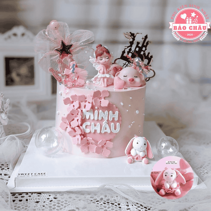Set Trang Trí Bánh Sinh Nhật Cho Bé Gái 1 Tuổi Đáng Yêu Tại TP.HCM