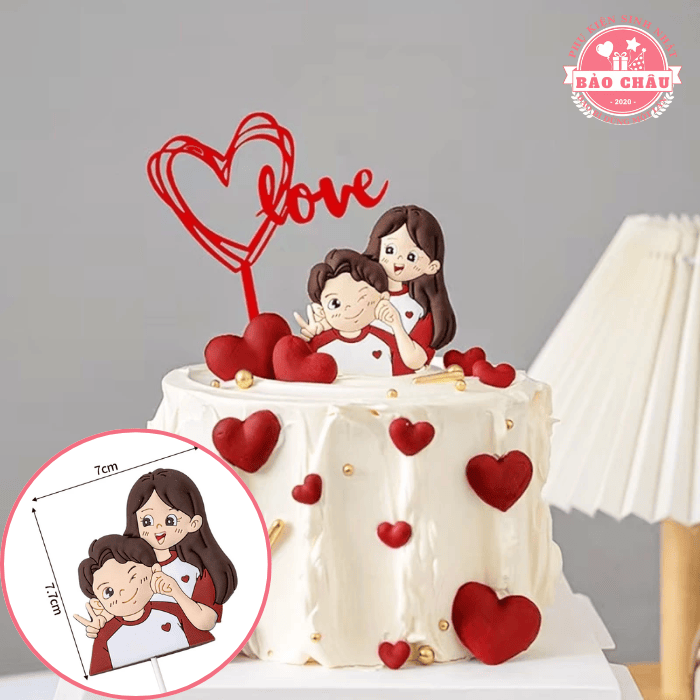 Tượng Sinicon Trang Trí - Ý Tưởng Làm Đẹp Bánh Kem Valentine Đơn Giản