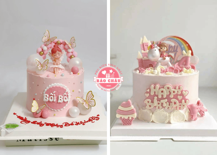 Set Trang Trí Bánh Sinh Nhật Cho Bé Gái 1 Tuổi Đáng Yêu Tại TP.HCM