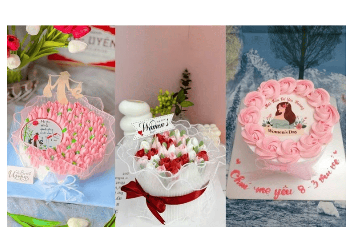 Set Phụ Kiện Trang Trí Bánh Kem 8/3 – Cake Topper Ngày Quốc Tế Phụ Nữ