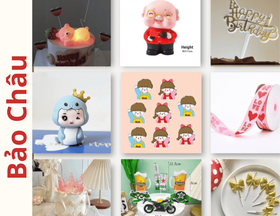 Phụ Kiện Trang Trí Bánh Kem Quận 1 – Mẫu Mã Đẹp, Giá Cả Hợp Lý, Giao Hàng Tận Tiệm
